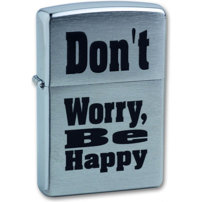 Зажигалка Zippo Don't Worry, Brushed Chrome 200_Don_t worry